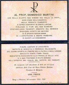 Il necrologio del Prof. Domenico Martini